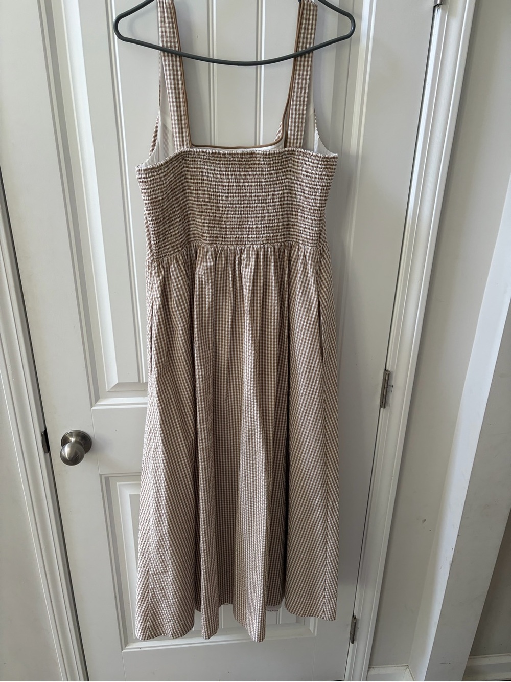Caroline Constas Gungham Bow Maxi Dress Sz L - Picture 5 of 8